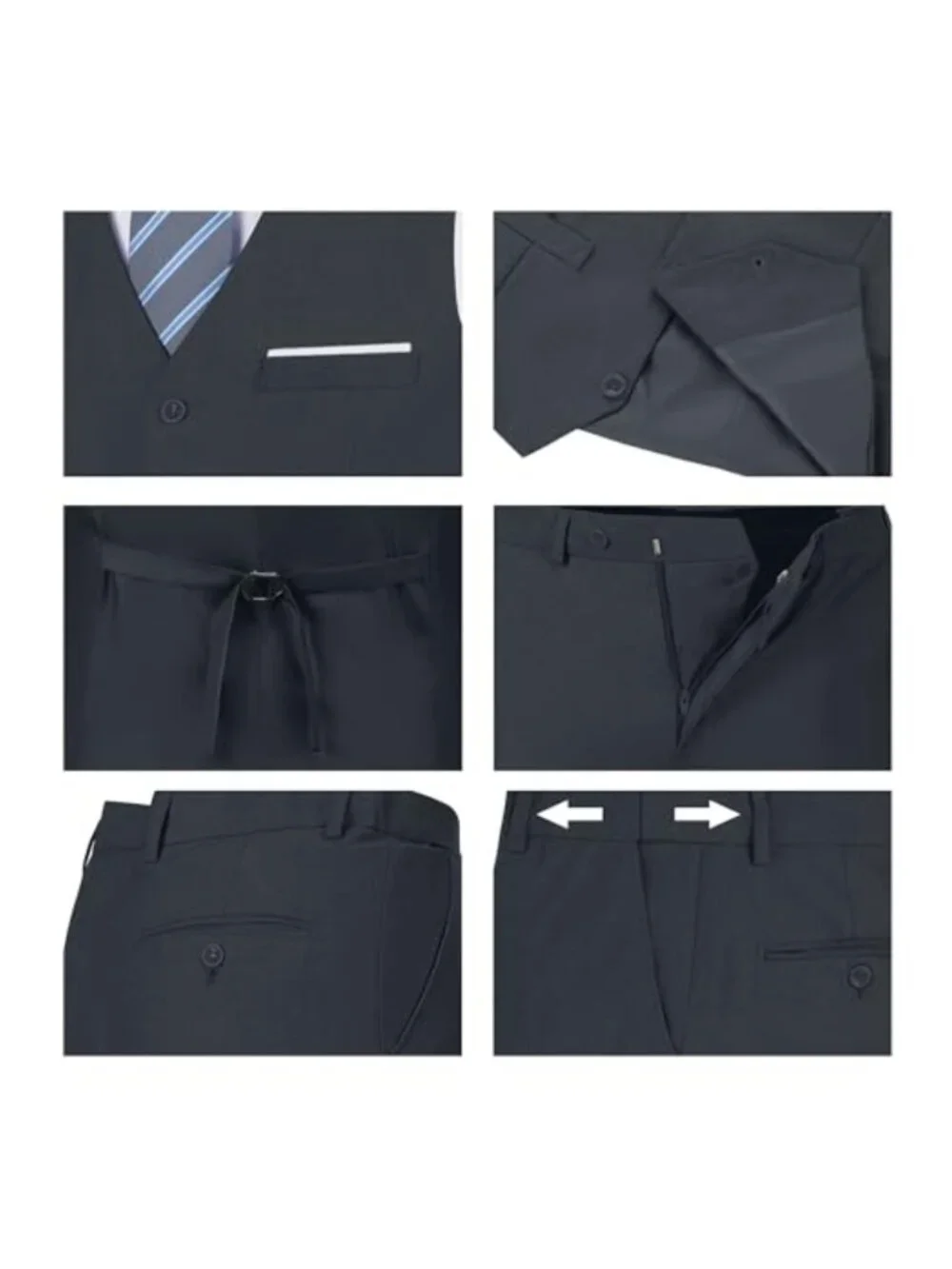 Men's Slim Fit 2-Piece Suit Set with Vest & Pants